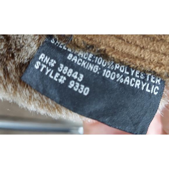 IZZI Women Coat Faux Fur Brown M Full Zip Hip Length Embroidered Boho 90s VTG - Picture 7 of 16